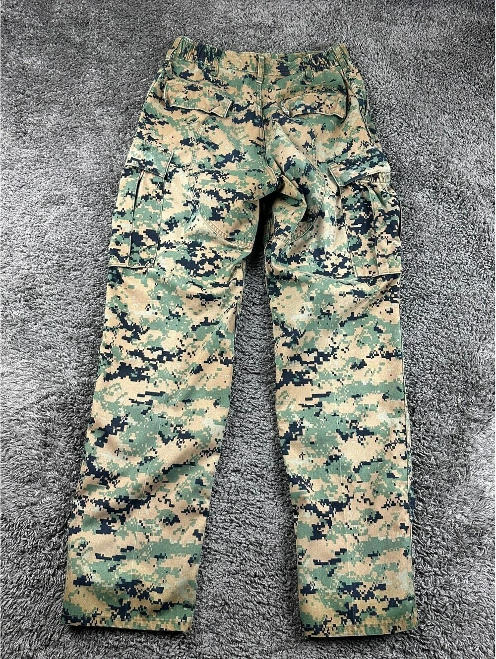 USMC Woodland MARPAT Combat Utility Pants Long Military Cargo Trousers Sz Small